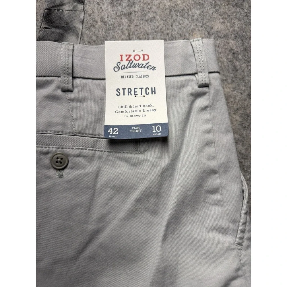IZOD Men's Size 42 SALTWATERChino‎ Shorts Relax Stretch Beige